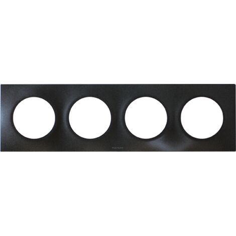 60399 Eur'ohm Square Plaque De Finition Quadruple Anthracite