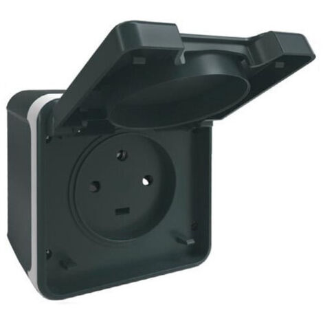 Prise courant PC 20A gris saillie IP55 - OXXO 3P+T (1/2)