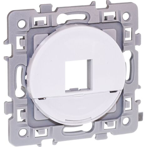 Plastron RJ45 format KEYSTONE - SQUARE Blanc