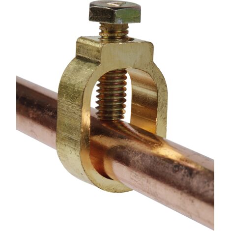 Eur Ohm – Piquet de terre cuivré 1m 125µm – Bride en laiton massif – Résistance 70 daN/mm2 – Revêtement électrolytique
