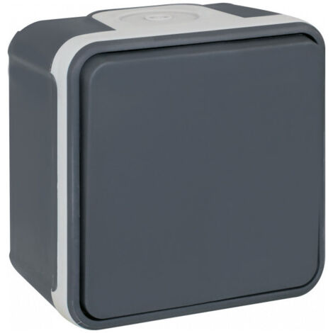 EUROHM OXXO BOUTON POUSSOIR ÉTANCHE COMPLET ANTHRACITE IP55 - 60803