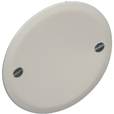 Eur Ohm – Couvercle obturateur à vis pour boîte d'encastrement – Plastique blanc traité anti-UV – Diamètre 80mm – À visser – Normes NF EN 60 695-2-11