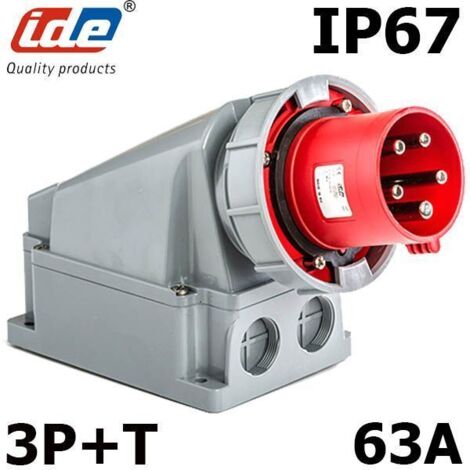 Socle Male 63a Triphasé 3p+t - étanche Ip67 - Ide (1/2)
