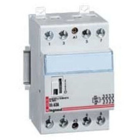 Legrand – Contacteur jour nuit triphasé 4P 230V – 63A – 4NO – 3 modules – Pour chauffe-eau en heures creuses – Certifié NF