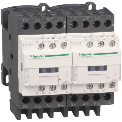 Schneider Electric – Contacteur inverseur 4P 40A – 230VCA – 4NO – Connexion à vis étrier – Charge résistive AC-1