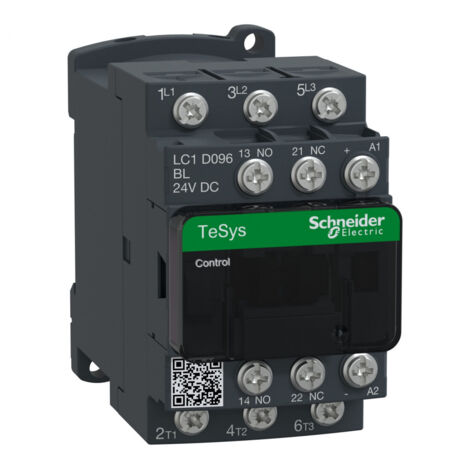Contacteur Schneider Electric, 3 pôles , 1 N/F + 1 N/O, 9 A, 24 V c.c., 5,5 kW ( Prix pour 1 ) (1/4)