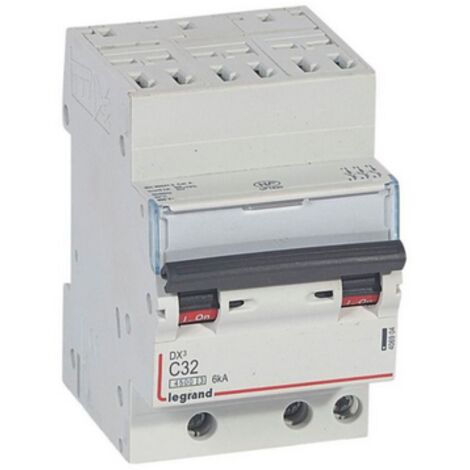 406904 Disjoncteur Triphasé 32a - 3p Courbe C - 4,5/6ka - Automatique Et Vis - Legrand Dx3 (1/2)
