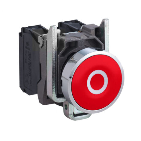 Xb4ba4322 Schneider - Bouton Poussoir Impulsion - ø22 - Marqué 0 - Rouge - 1nf - à Vis - Harmony Xb4 (1/4)