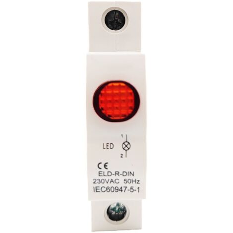 Voyant modulaire rouge LED pour tableau électrique - Tension 230Vac - Montage rail DIN (format disjoncteur) (1/4)