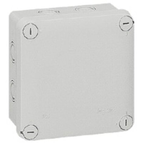 Legrand – Boîte de dérivation étanche 92024 – Carrée gris RAL7035 – Protection IP55 – 7 entrées défonçables pour presse-étoupe - LEG92024 (1/6)