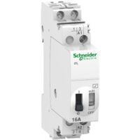 Schneider Electric – A9C30012 – Télérupteur bipolaire 2NO 16A – Tension 12VCA ou 6VCC – Rail DIN pour installation fixe