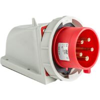 IDE – Socle mâle tétrapolaire 32A 3P+N+T 380V – 5 broches étanche IP67 – Bouchon d'étanchéité inclus – Pour installations industrielles