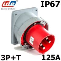 Prise Male Encastrable Triphasé 125a 3p+t - étanche Ip67 - Ide