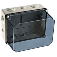 Gsvt171 Ide Boite De Dérivation Industrielle étanche Ip65 Avec Capot Transparent Réhaussé Et Entrées Souples - Dim.175x151x155