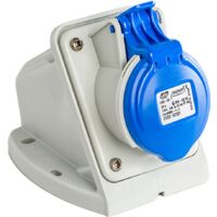 IDE – Socle de prise européenne 16A 2P+T étanche IP44 – Monophasée 220V – Borne à vis pour câbles jusqu'à 6mm²