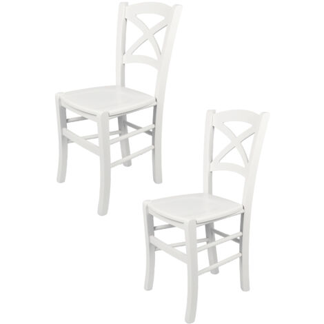 Tommychairs 2 Sillas Cross en haya lacado blanco (1/5)