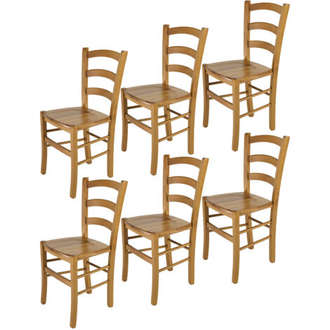 Tommychairs Set 6 Sillas Venice en madera de haya color roble