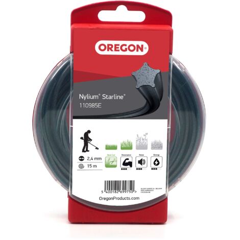 Filo per decespugliatore Etoile Nylium Starline Nero ø 2.4mm/15m Oregon 110985E