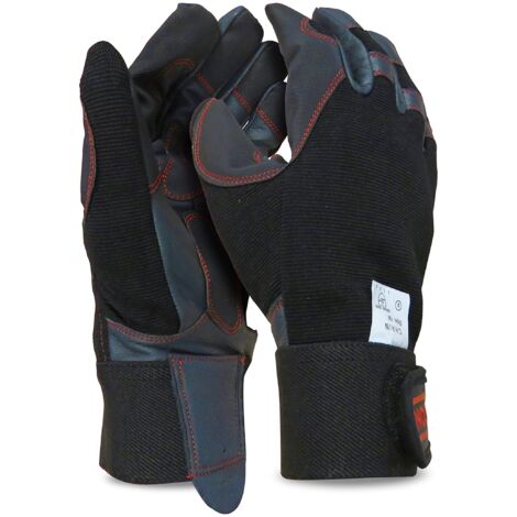 Oregon 295395 - Guanti protettivi in pelle elastica per la motosega, taglia L