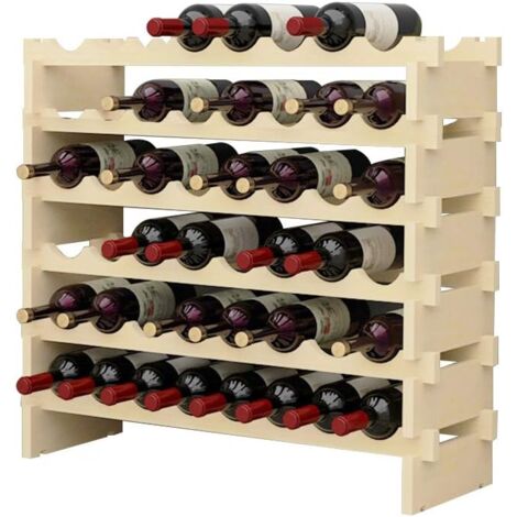 Soges Botellero de madera botellero con capacidad para 48 botellas de vino