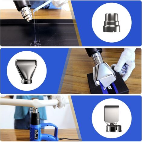 2000W Pistolet à Air Chaud,Pistolet à Air Chaud Avec 350℃- 600℃ Deux Températures Réglables Avec 3 Buses Pour Rétrécir Le Pvc Peindre La Peinture Pistolet à Chaleur Électrique Professionnel