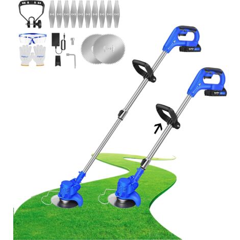 Tondeuse à Gazon Sans Fil 21V 1500mAh Tondeuse Électrique Outils De Jardinage Électriques Diamètre De Coupe De 6" Batterie Et Chargeur Inclus, Tête Réglable À 90° (1/5)