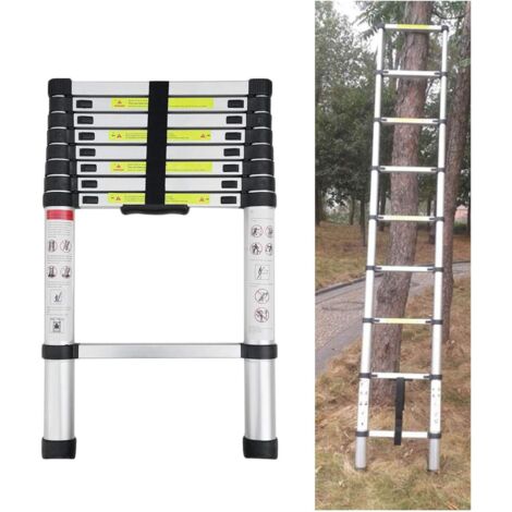 Échelle télescopique en Aluminium, échelle Pliable et déployable multiusage, modèle Portable, 2,6 m de Longueur, Charge maximale de 150 kg