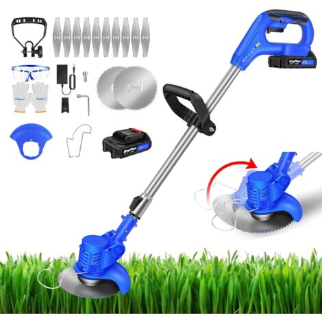 Debroussailleuse Electrique sans Fil 21V Coupe Bordure sans Fil avec Batterie et Lames en Métal, Coupe-Herbe électrique Puissant Coupe-Herbe de Jardin Coupe-Mauvaises Herbes pour Jardin Élagage (1/5)