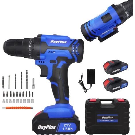Set perceuse-visseuse sans fil MellWin - 80 Nm - 21 V - avec 2 batteries et 44