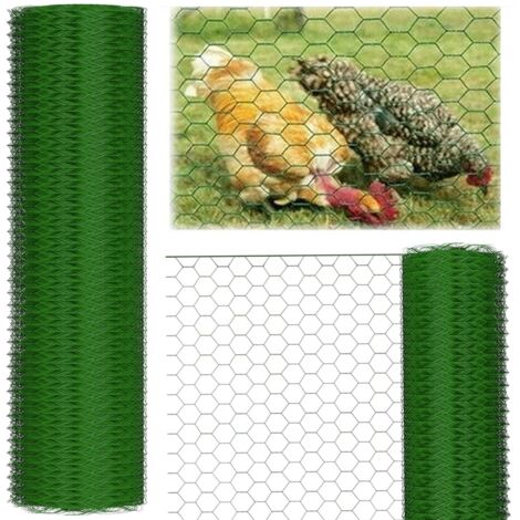 Grillage souple 0,5m x 25m – Fil d'acier galvanisé avec revêtement PVC – Maille 25x25mm – Protection jardin contre rongeurs et volailles