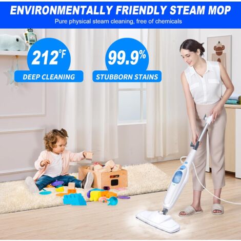 Nettoyeur de plancher de Vadrouille électrique 1500W Nettoyeur à vapeur de bouteille d'eau de 400 Ml à main, Nettoyeur de tapis à Vapeur Filaire de 4,5 M Vadrouille à vapeur pour plancher pour Bois, C