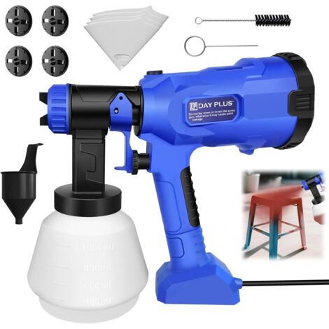 Pistolet électrique 900 W HVLP [4 Buses + 3 Modèles] / Pulvérisateur Haute Performance 600 ml / min  pour Boiseries, Vernis, Peintures pour Bois et Métaux / Idéal pour Clôtures, Armoires (1/5)