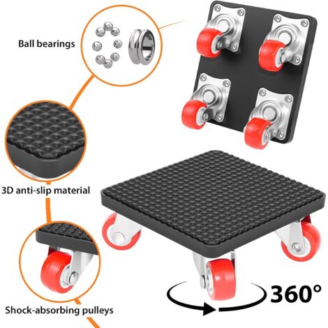 Lot 4 Rouleurs Meuble Patins Rouleurs Pour Le Transport De Meubles TO-7730013 Charge Max: 150 Kg Roulettes Meuble Sol Lisse Lot 4 Rouleurs Meuble Patins Rouleurs Pour Le Transport De Meubles TO-7730013 Charge Max: 150 Kg Roulettes Meuble Sol Lisse