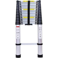Marchepieds escamotables, échelle Télescopique, Escabeau Telescopique Pliable, Echelle Escamotable en Aluminium, Charge Max 150 kg (4,4M)