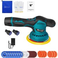 Polisseuse sans fil pour voiture, polisseuse excentrique, kit de polisseuse de voiture, 8 vitesses variables, 2800-5500 tr/min, polisseuse flexible pour le ponçage