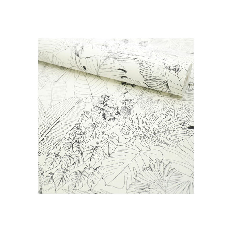 Papier peint vinyle sur intissé - Néo Jungle - Perroquets monochrome -  Rouleau(x)