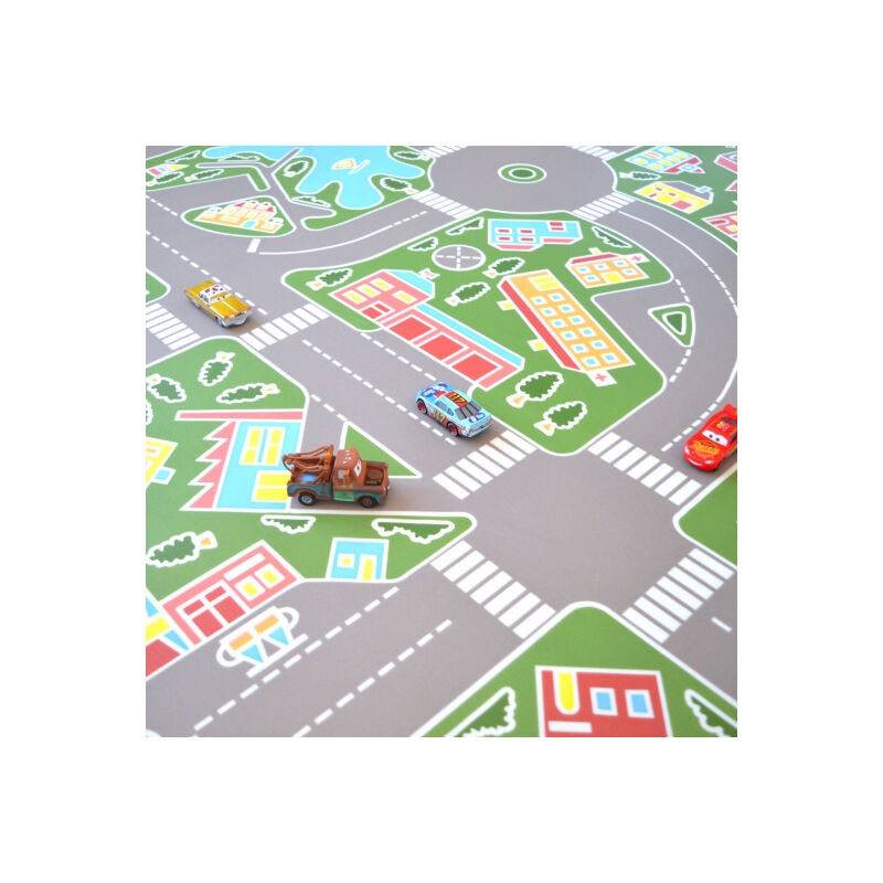 Tapis Vinyle Pour Les Enfants Les Rues De La Ville Verte 150 X 0 Cm
