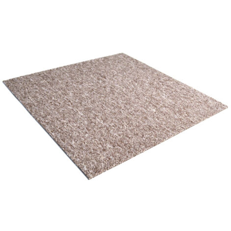 Décoweb – Dalle moquette bouclée 50x50cm – Grège – 100% polypropylène – Antistatique – Paquet de 20 dalles pour 5 m²