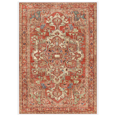 Tapis doux à motif oriental - Jalil - Rouge - 120 x 160 cm