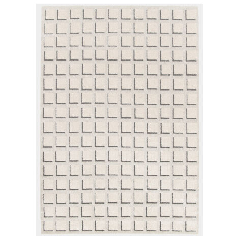 Tapis de salon graphique en relief - Case - Beige crème - 160 x 230 cm (1/5)