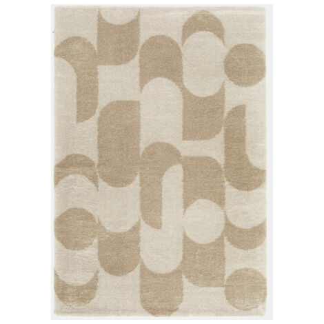 Tapis de salon en matière recyclée - Arty - Marron et beige - 80 x 150 cm (1/5)