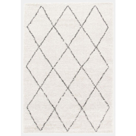 Tapis motif berbère - Rituel - Noir et écru - 140 x 200 cm