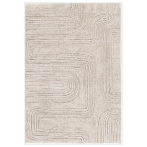 Tapis de salon doux à motif organique - Deva - Grège - 120 x 170 cm (1/5)
