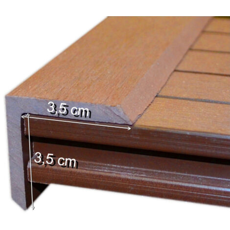 Décoweb – Finition latérale lame terrasse bois composite 220 cm – Brun exotique – Protection esthétique pour bords – Installation facile par vissage