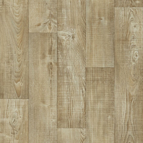 Sol PVC Imitation parquet Mélèze Brun Clair - Rouleau de 2m x 12m