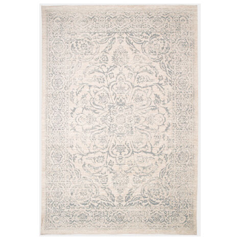 Tapis à motif oriental en tissu chenille recyclé - Camélia - Gris - 120 x 170 cm (1/5)