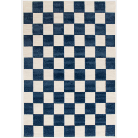 Décoweb – Tapis extérieur motif damier 120 x 170 cm – 100% polypropylène – Densité 108120 points/m² – Épaisseur 5 mm – Usage intérieur/extérieur (1/5)