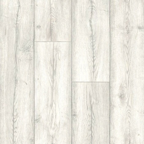 Sol vinyle - Imitation parquet vieilli blanchi - Rouleau de 4m x 9m