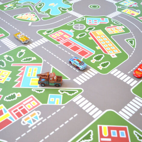 Sol PVC pour enfants - Rues de la ville verte - Rouleau de 2m x 3m (1/5)