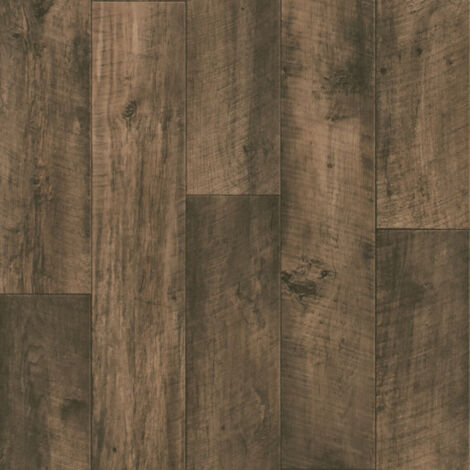 Sol PVC effet parquet Chêne Brun Foncé - Rouleau de 3m x 2m